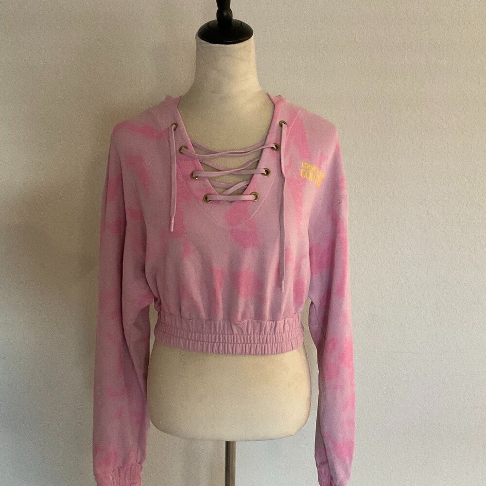 Versace Jeans Couture Pink Tie-Dye Hoodie sweater